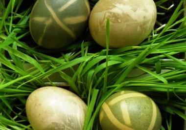 Winter Greens and Tie-Dyed Easter Eggs