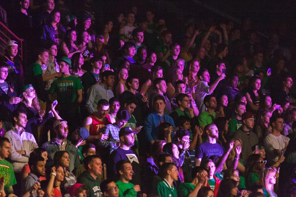 MATT BURKHARTT Attendees of the free concert at the Mullins Center at the University of Massachusetts watch Kesha perform Saturday, March 7 in Amherst. The concert which was attended by 6,000 people also featured Ludacris and Juicy J. - Matt Burkhartt |