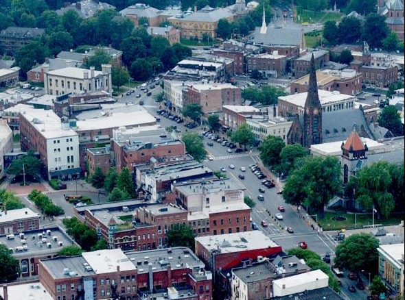 GODON DANIELS Downtown northampton as seen from the air. -