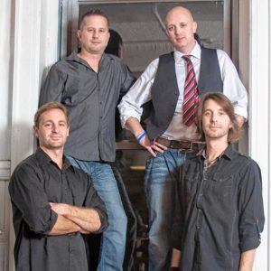 Pete Maserati (lower right), best known for his fretwork with Maxxtone, has been performing in the luxury lounges of Def Leppard, Journey, and Steely Dan concerts of late. Facebook Photo.