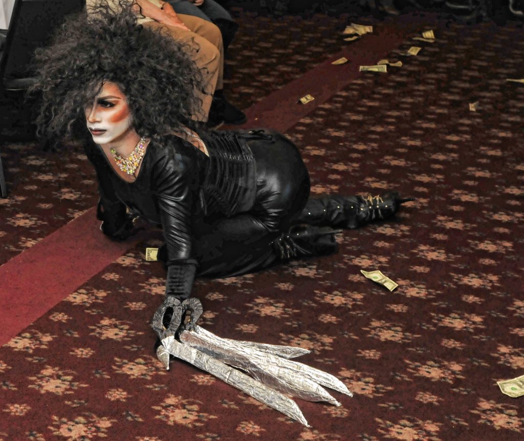 Ruby Monroe as Edward Scissorhands performs at a drag brunch at Slainte in Holyoke. Carol Lollis photo.
