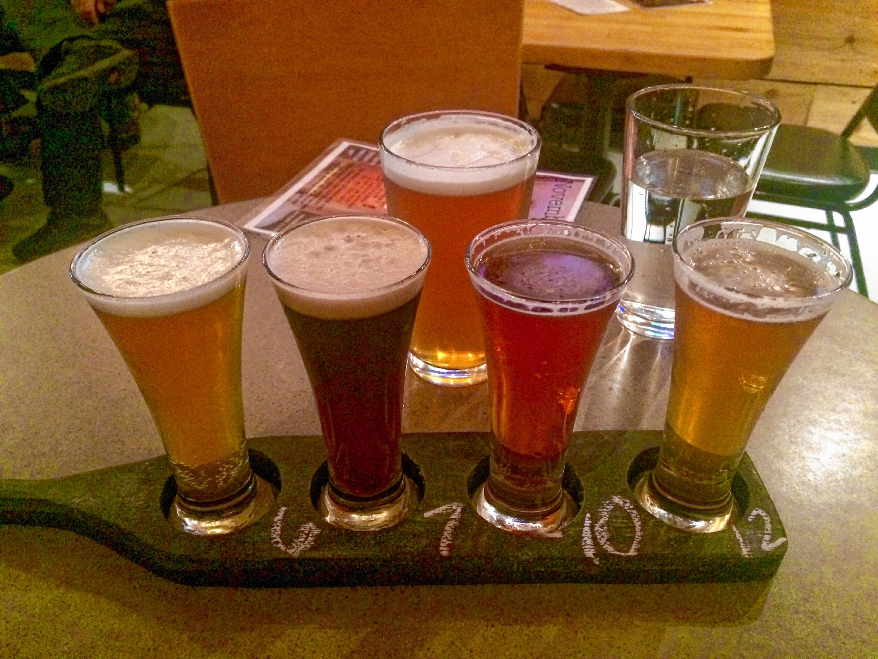 A flight of deliciousness at Powder Hollow Brewing Company in Enfield