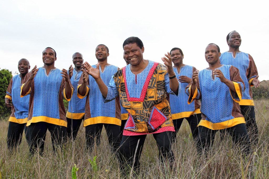 Ladysmith Black Mambazo, male choral group from South Africa, will perform March 8, 2013 at the Aladdin Theater in Portland. Photo By Shane Doyle.