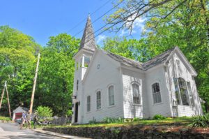 Descending from the tower. Liza King and Rick Neumann bought this1895 Swedish Congregational Church in the Swedeville neighborhood of Brattleboro, Vermont, in 1998. At the time they bought it, it had most recently been a Pentecostal Church.