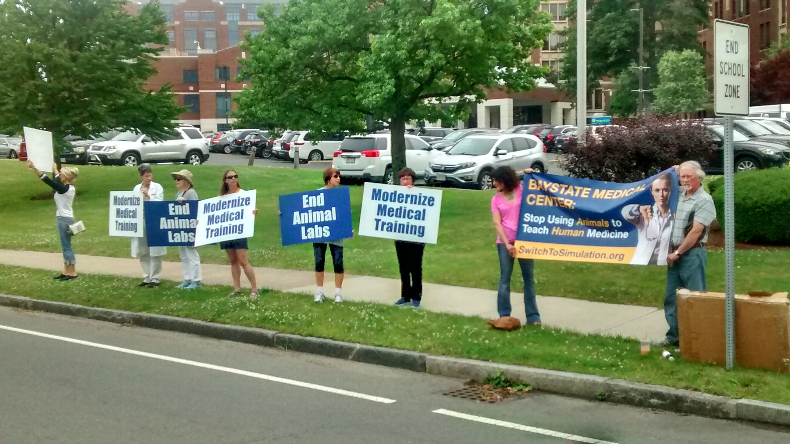 Protesters want Baystate Medical Center to stop killing pigs for surgical training