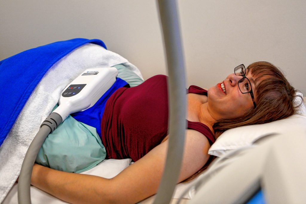 Medical assistant Jill Carter says she sought the CoolSculpting treatment to rid herself of stubborn fat left after she gave birth to three children.