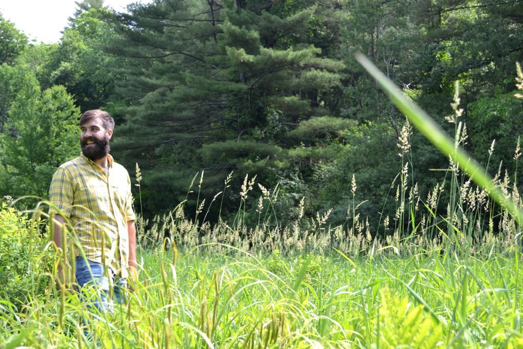 Hermit Thrush brewer Christophe Gagné walks the brewery's new property in Dummerston, VT, just outside of Brattleboro. Hunter Styles photo.