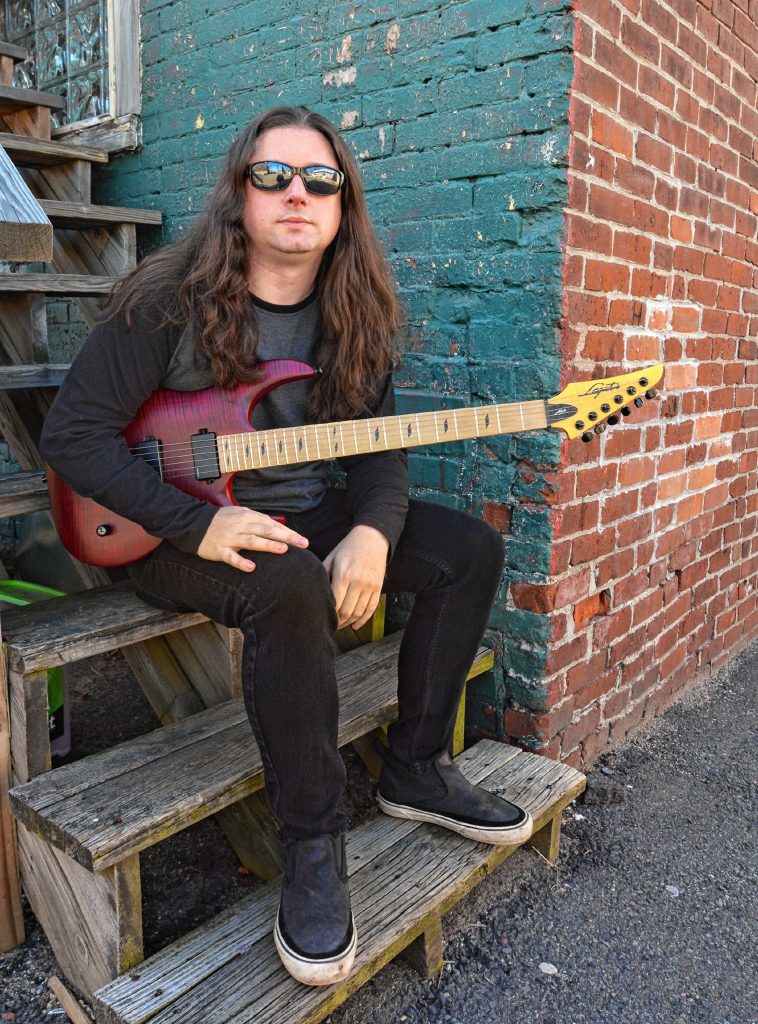 Jonathan Donais, who plays in the bands Anthrax and Shadows Fall, at the Brass Cat in Easthampton, Wednesday, April 17, 2019.