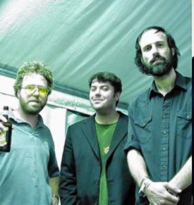 Peyton Pinkerton, center, with David Berman, at right, and Steve West in Wales in 2006 when Pinkerton and West backed up Berman on a tour of Silver Jews.