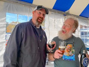 Bob Kelley (left) with Tod Mott from Tributary Brewing Company in Kittery, Maine.