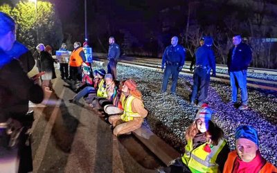 Local activists participate in coal blockade aimed at shutting down NH facility