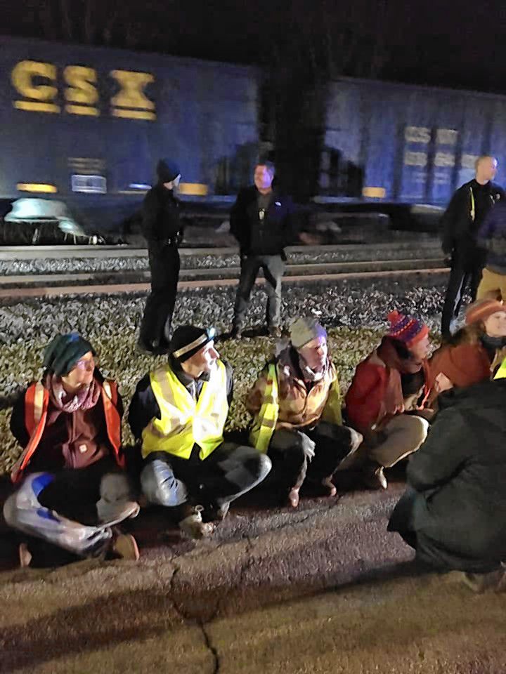 On Saturday, December 28, climate activists blocked a train in Worcester heading to the Merrimack Generating Station in Bow, New Hampshire. Ten activists out of nearly two dozen were arrested that night.