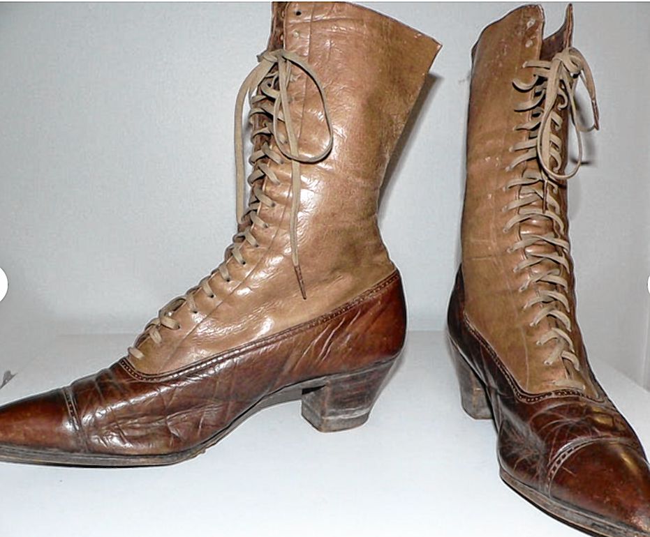 Edwardian boots, what they wore. Advertisement on Etsy.