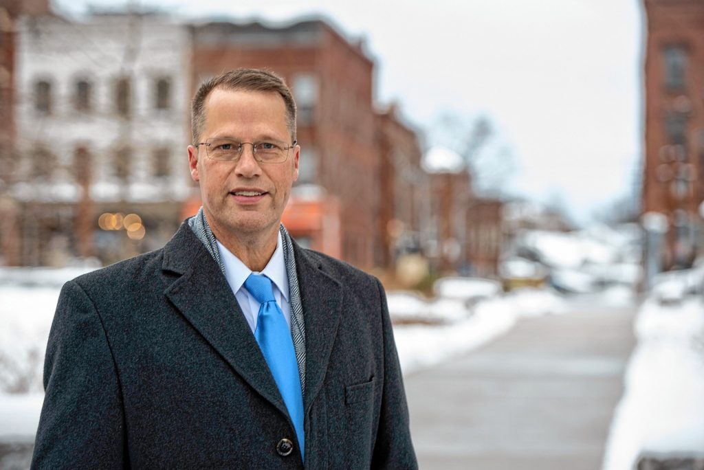 Northampton Mayor David Narkewicz. Photographed in Pulaski Park on Tuesday, Feb. 2, 2021.