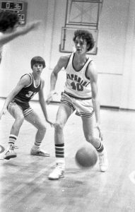 Northampton Mayor David Narkewicz, left, was a point guard for the Mohawk Regional High School boys basketball team in the 1980s. His coaches lament that he grew to 6-foot, 2-inches after graduation.