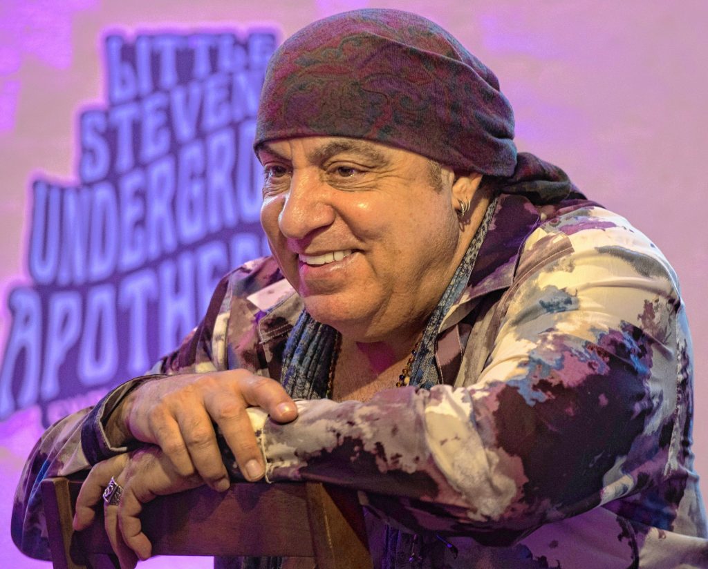 Rock musician, actor and author Steven Van Zandt talks about his new cannabis product line being sold at Canna Provisions in Holyoke. Nov. 18, 2021.