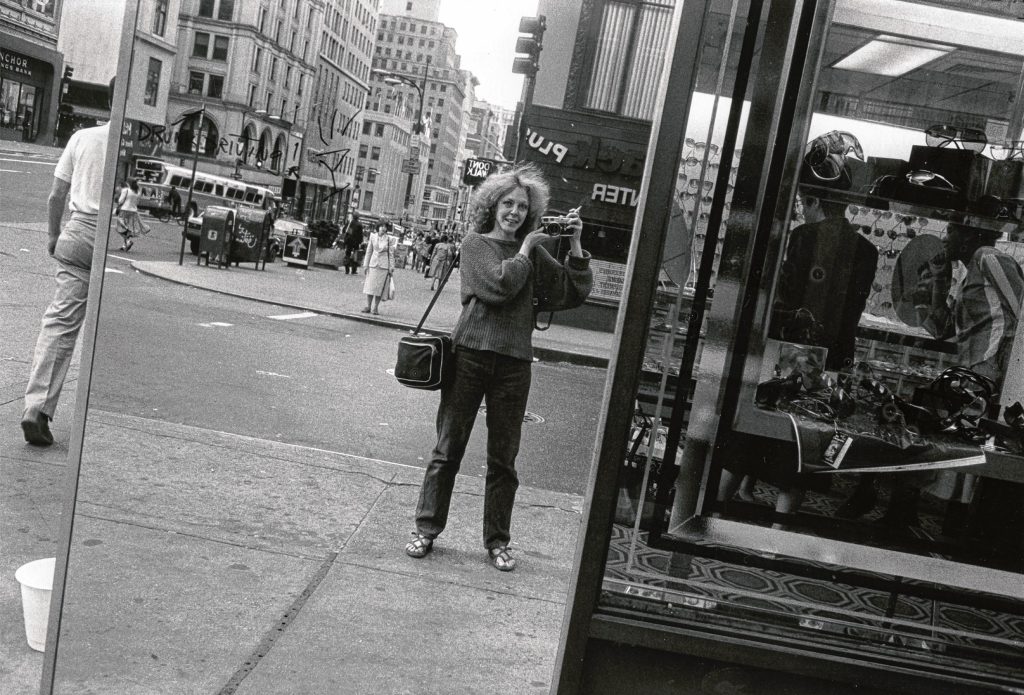 “Untitiled”: Freedman snapped herself in a mirror in this undated photograph, likely in New York City.