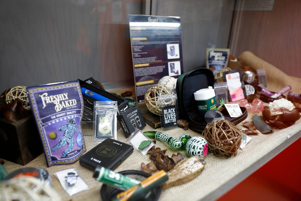 Products at 6 Brick’s cannabis retail store on Tuesday afternoon in Springfield.