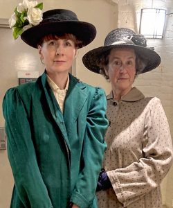 Sarah Howard Parker and Louise Krieger in “The Half-Life of Marie Curie,” which takes place Nov. 4-6 at the  Northampton Center for the Arts.