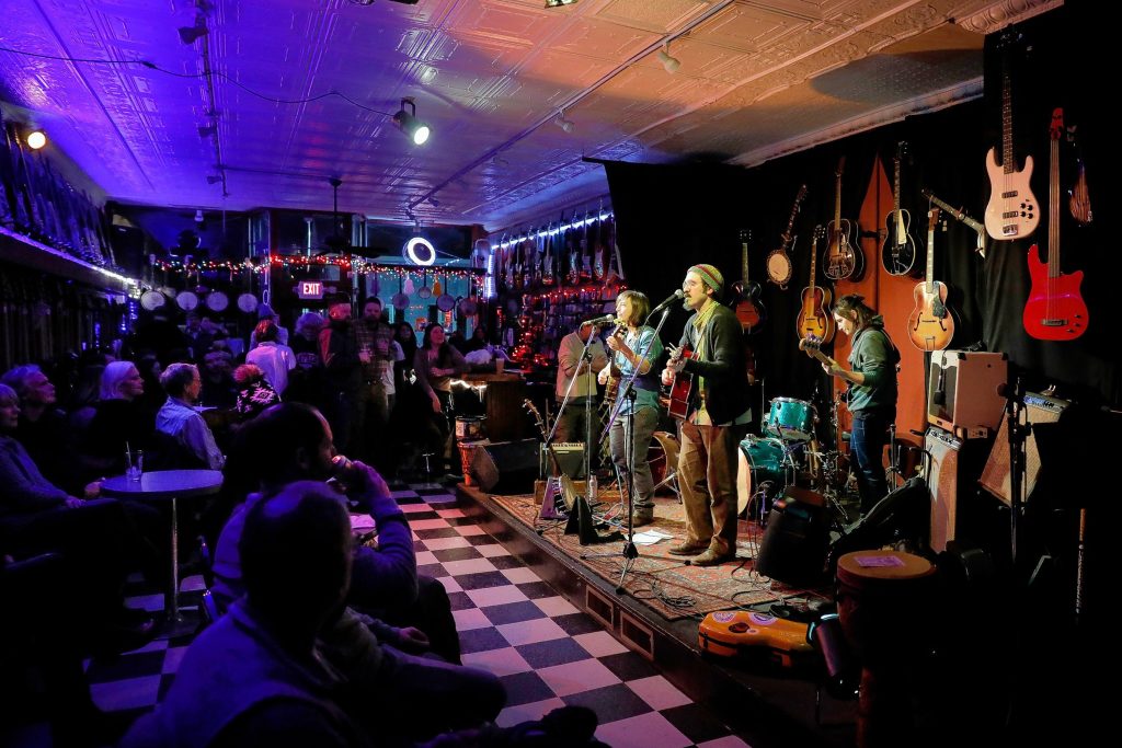 The Moon Shells perform Saturday night at Luthier’s Co-Op in Easthampton.