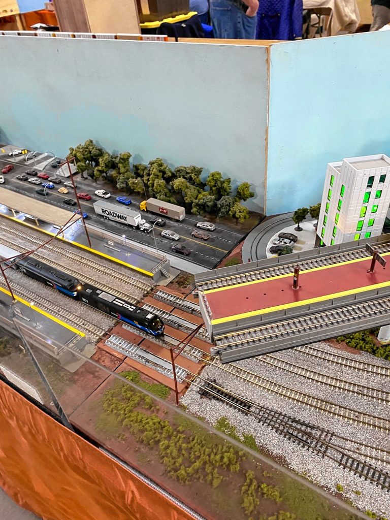 The busy modern city: This detailed layout was built by the Dry Hill Model Railroad Club in Montague, one of nearly 360 clubs and vendors who came to the Jan. 28 and 29 Railroad Hobby Show at the Eastern States Exposition grounds in West Springfield.